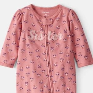 Baby Little Sister 2-Way Zip Cotton Sleep & Play Pajamas